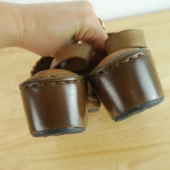 Born Telly Clog Size 8 Brown Leather Slingback Mule Boho Western Y2K Shoes - Picture 11 of 12